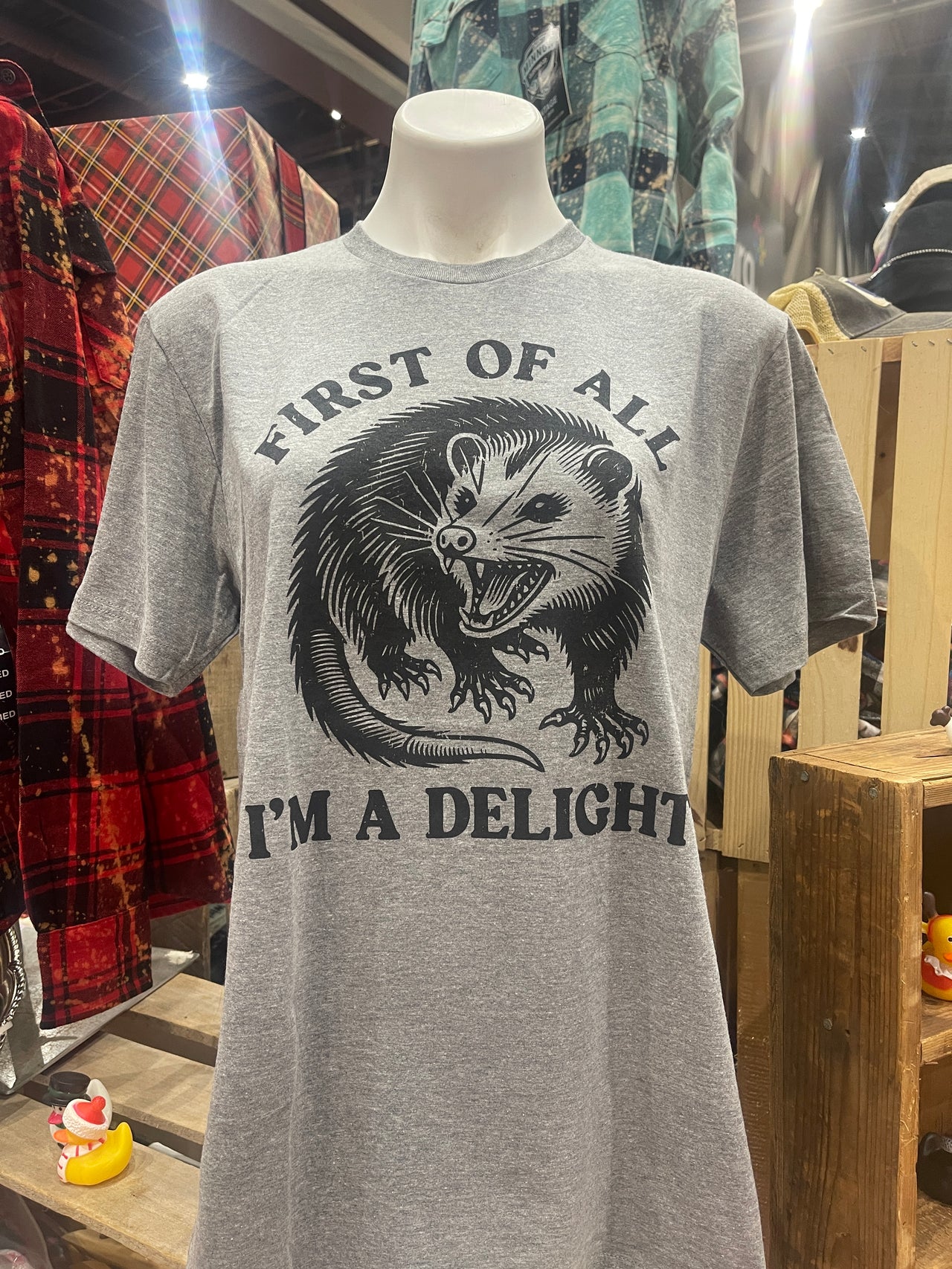 I’m a Delight Tee Angry Minnow Tee grey