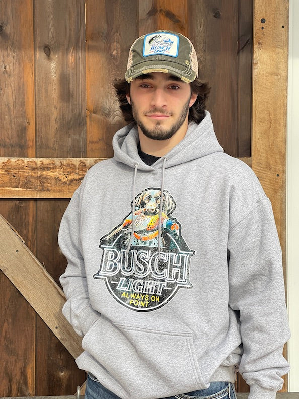 Busch Light PHEASANT HUNT Hoodie- Heather Grey