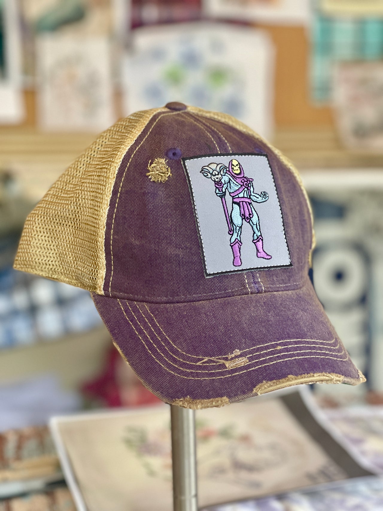 After School Hat- Distressed Purple Snapback