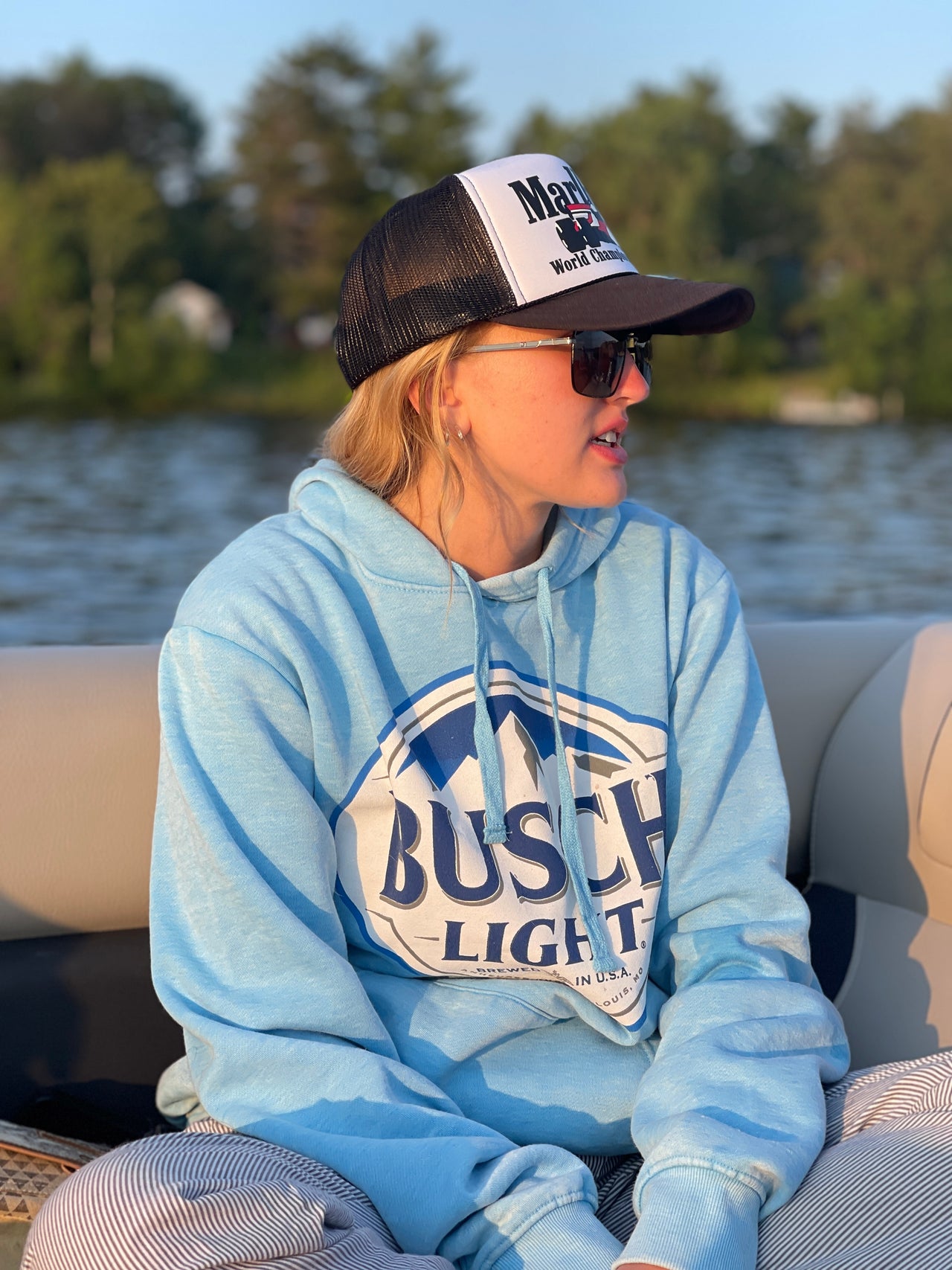 Busch Light Hoodie- Sky Blue