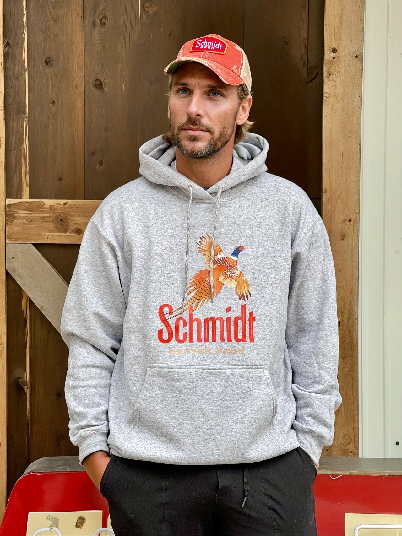 Schmidt Beer PHEASANT HUNT Hoodie- Heather Grey