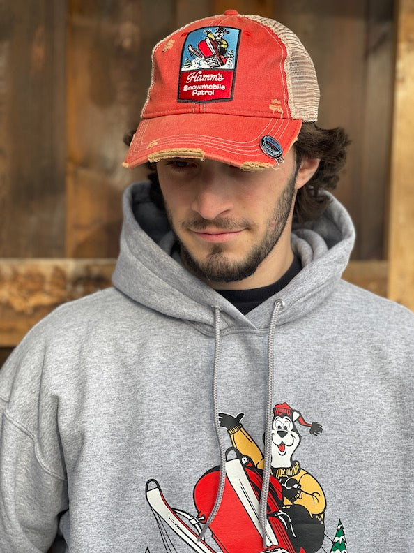 Hamm's Snowmobile Hat- Distressed Red