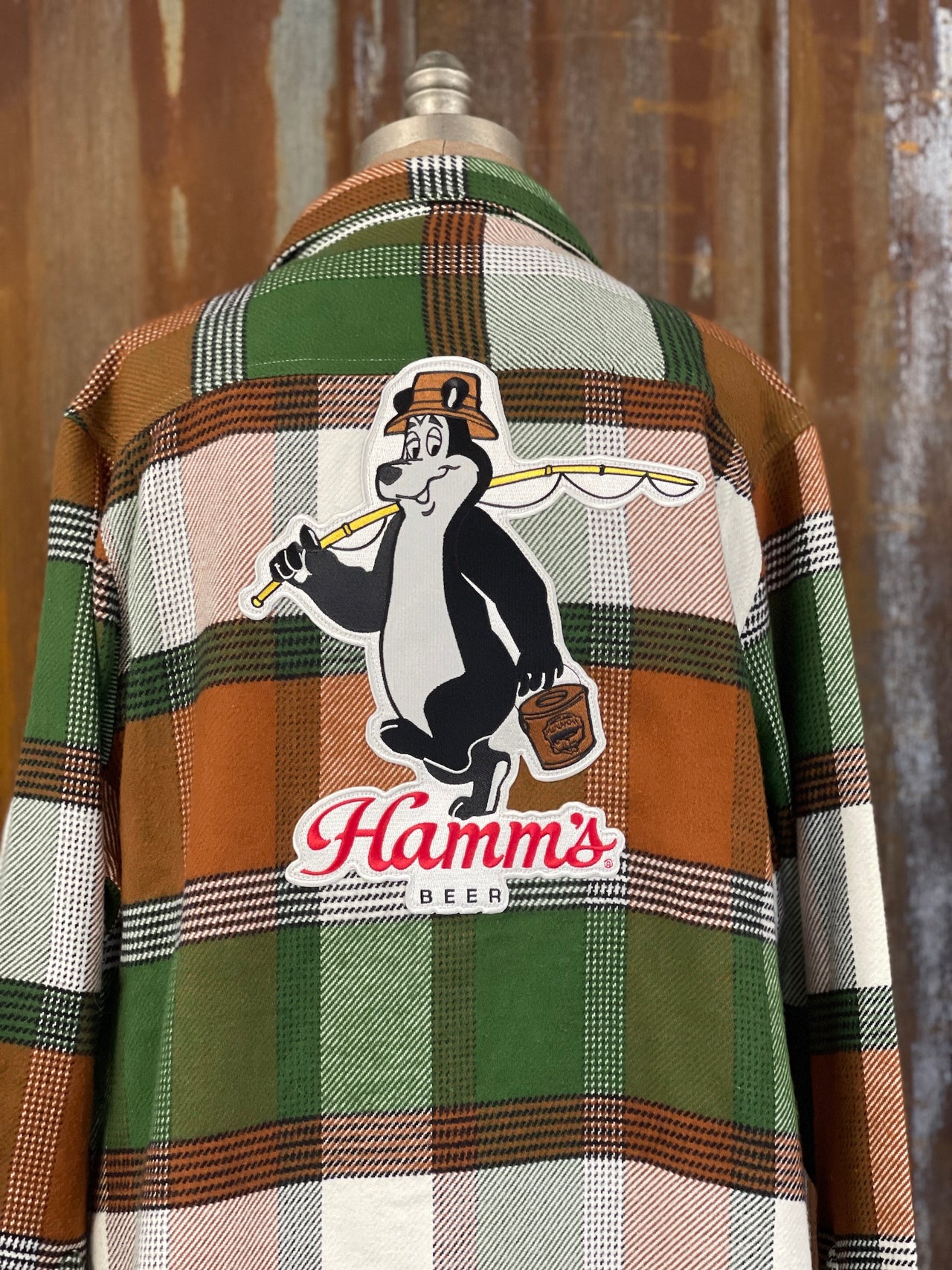 Hamm's FISHING BEAR Heavyweight Brawny Flannel- Birchwood Plaid