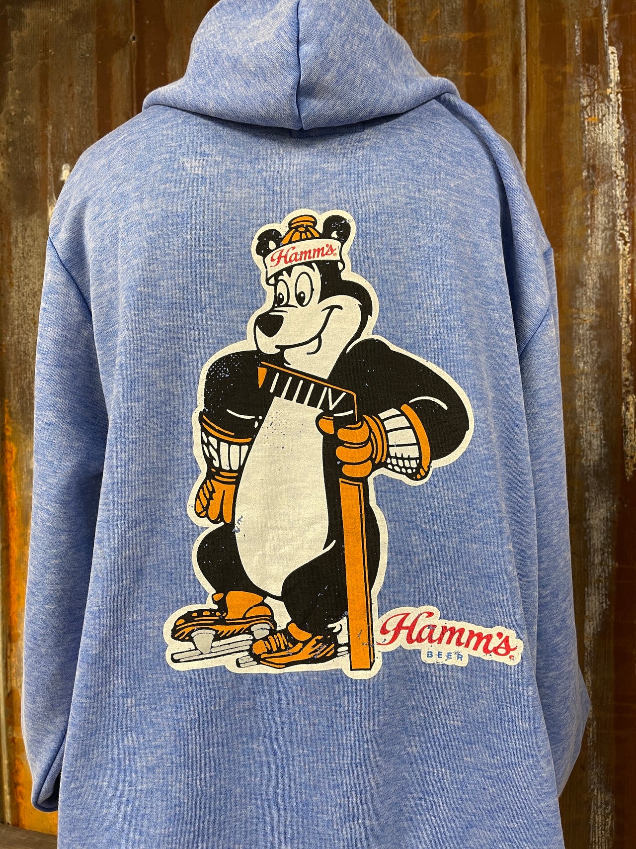 Hamms Hockey Hoodie Blue Angry Minnow VIntage