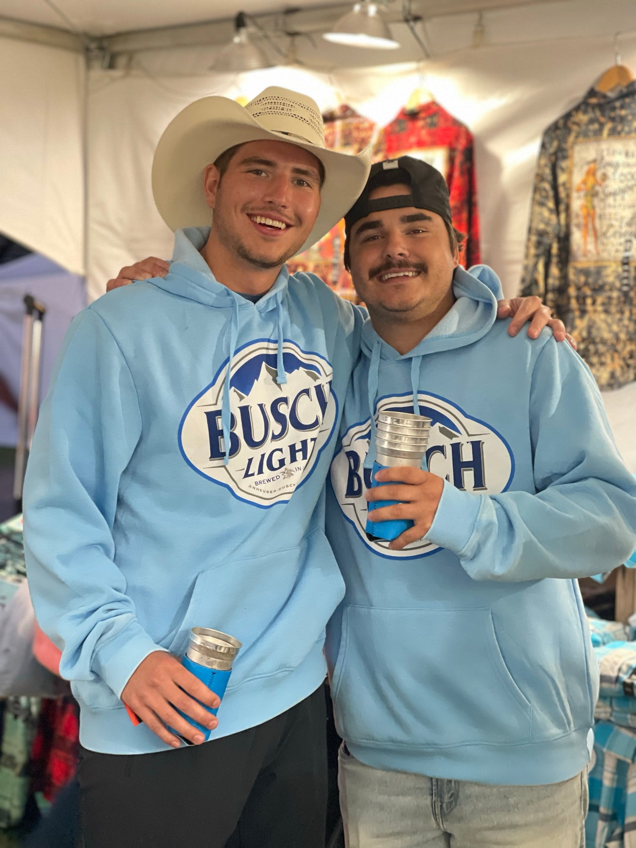 Busch Light LUXE Hoodie Sky Blue Angry Minnow Vintage Angry Minnow Vintage LLC