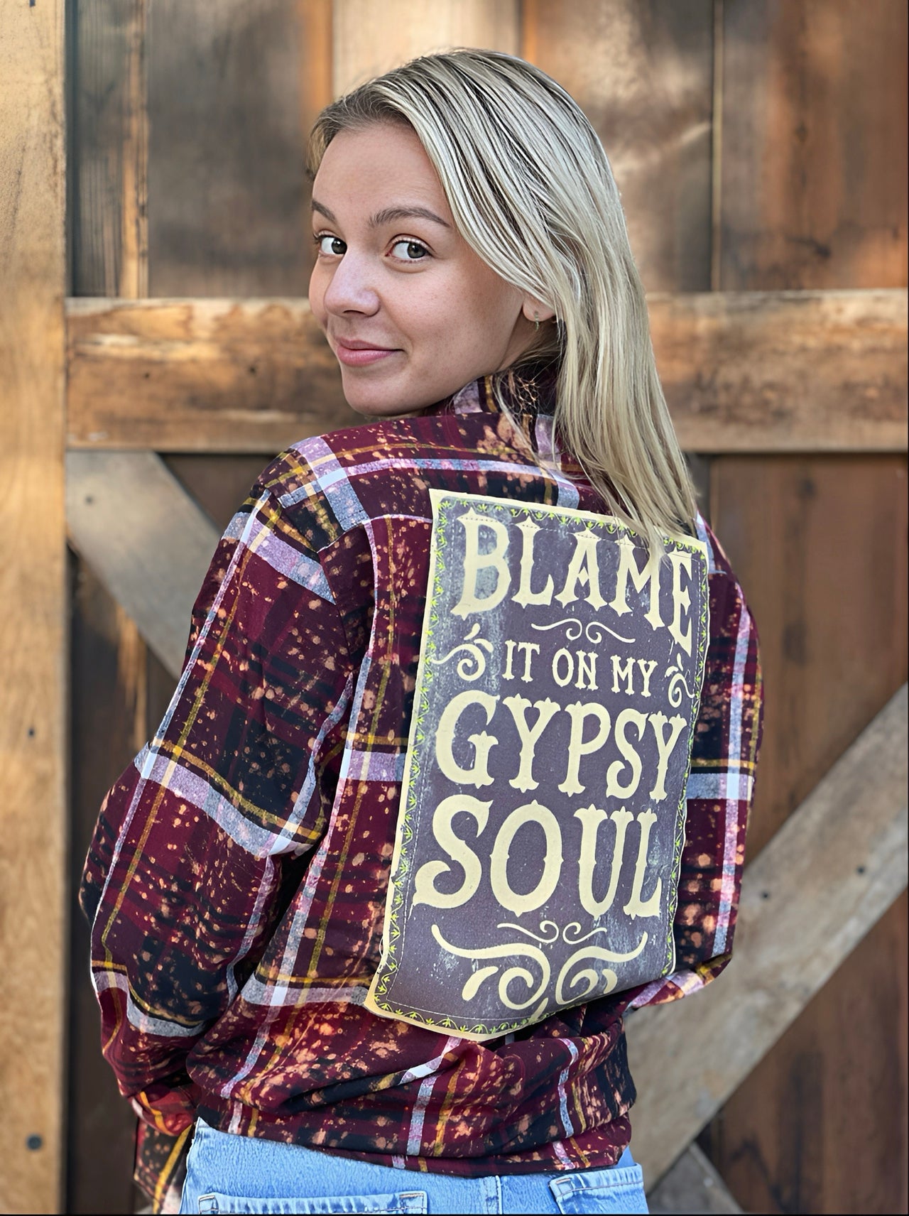 Flared Sleeve Flannel- GYSPY SOUL