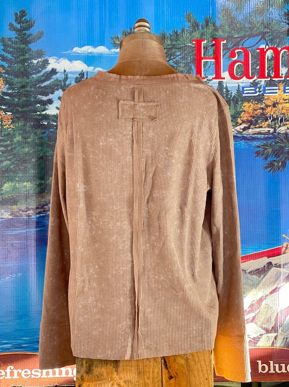 Pigment Washed Henley- Mocha