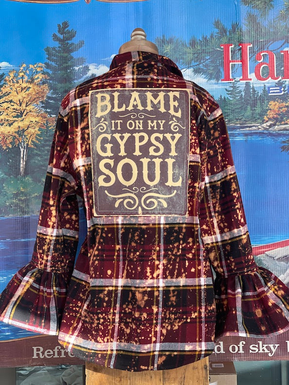 Flared Sleeve Flannel- GYSPY SOUL