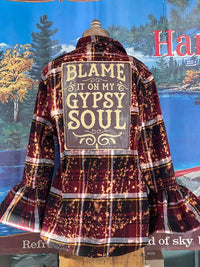 Thumbnail for Flared Sleeve Flannel- GYSPY SOUL