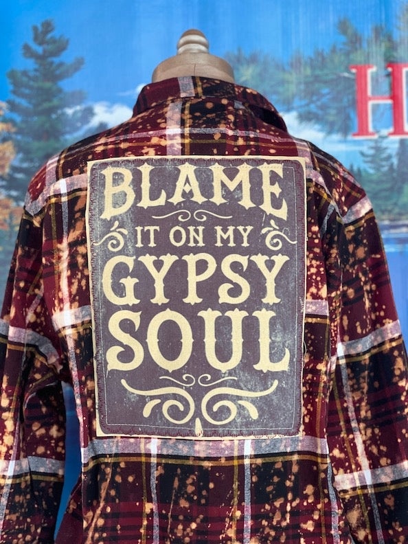 Flared Sleeve Flannel- GYSPY SOUL