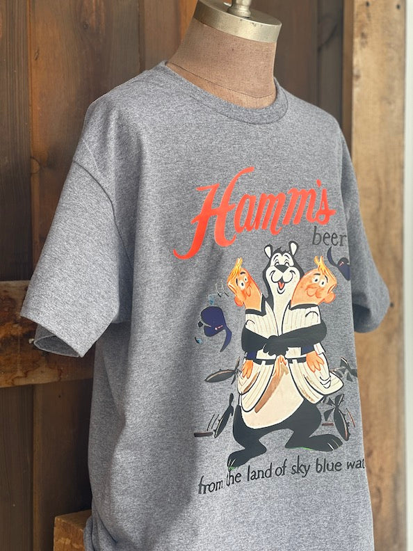 Hamm's Brewing Minnie & Paul Tee- Heather Grey