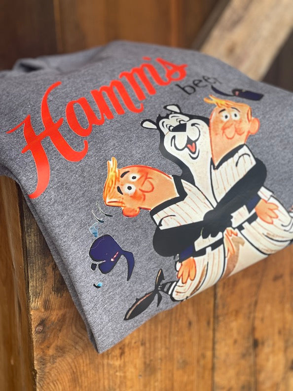 Hamm's Brewing Minnie & Paul Tee- Heather Grey