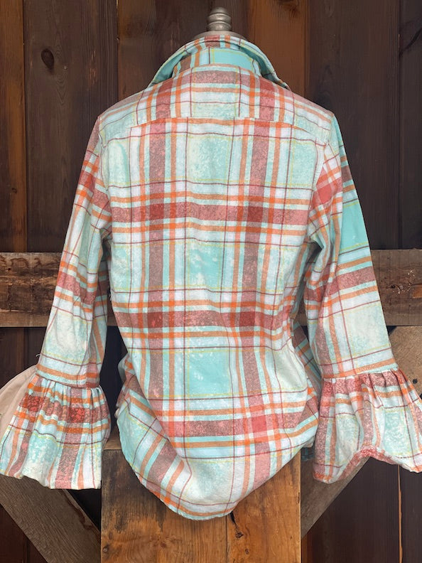 Flared Sleeve Flannel- SUMMER DAYS Size Small