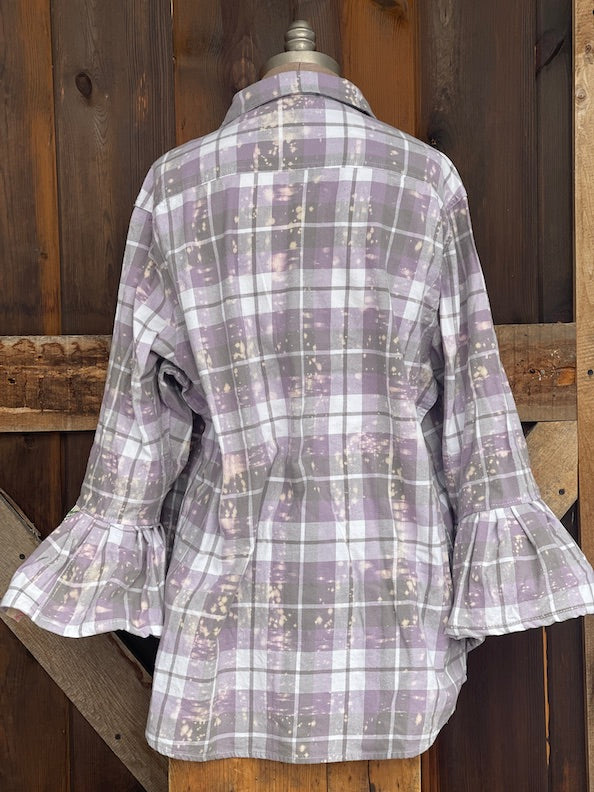 Flared Sleeve Flannel- BOUNTIFUL Size Xlarge