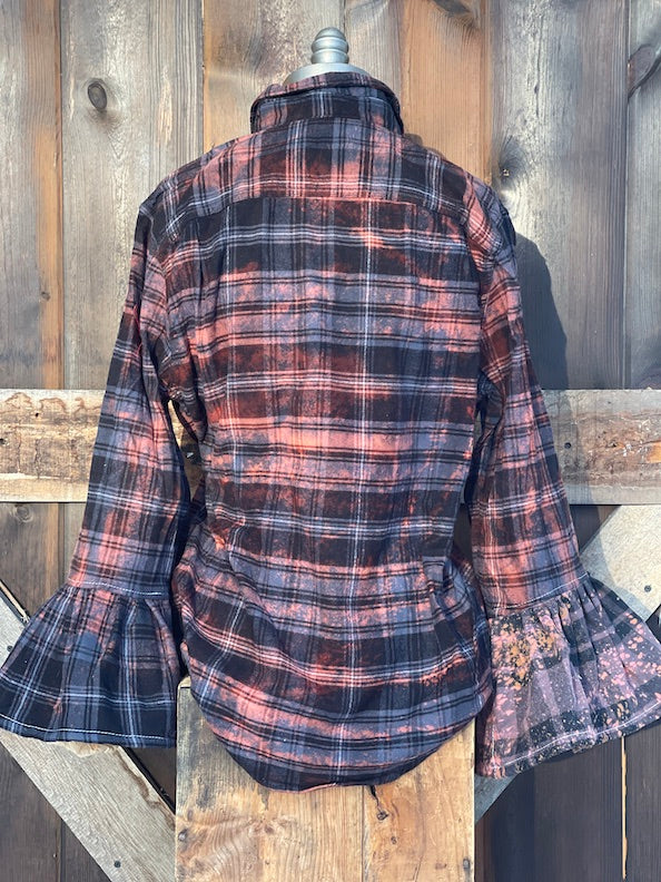 Flared Sleeve Flannel- SECRET GARDEN Size Medium