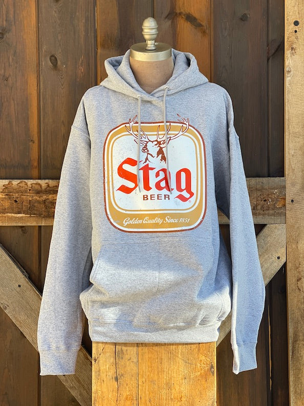 Stag Beer Hoodie- Heather Grey