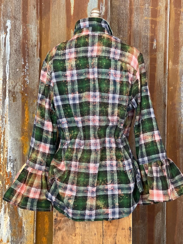 Flared Sleeve Flannel- MONETS GARDEN Size Large