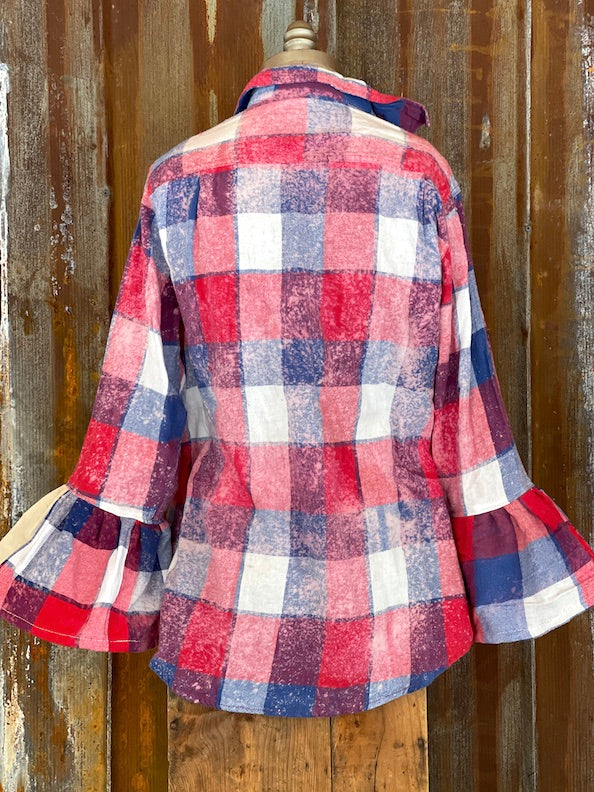 Flared Sleeve Flannel- HOLLAND Size Large