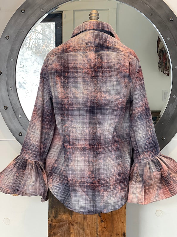 Flared Sleeve Flannel- TO MARKET Size Small