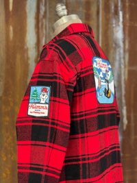 Thumbnail for Hamm's ICE FISHING BEAR Heavyweight Brawny Flannel- Red/ Black Plaid