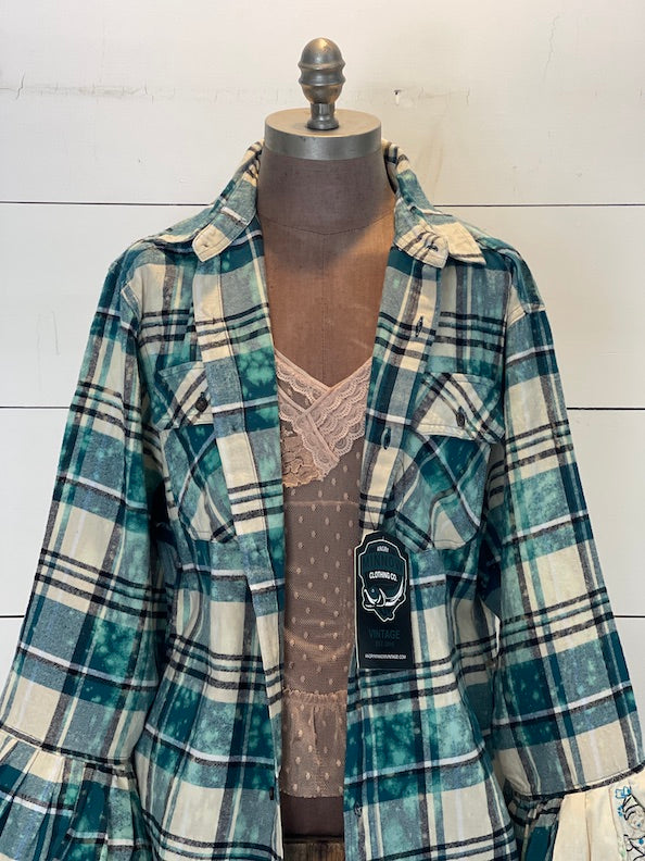 Flared Sleeve Flannel- SOUTHERN BELLE Small-3XL