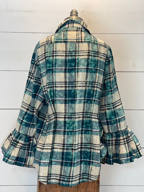 Flared Sleeve Flannel- SOUTHERN BELLE Small-3XL