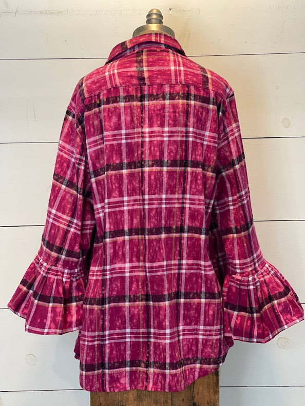 Flared Sleeve Flannel- MAGNOLIA Small-3XL