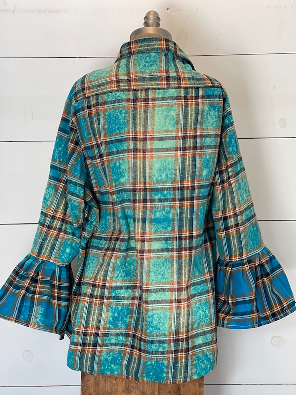 Flared Sleeve Flannel- MONETS GARDEN Size XL