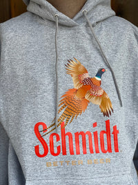 Thumbnail for Schmidt Beer PHEASANT HUNT Hoodie- Heather Grey