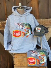 Thumbnail for Schmidt Beer Retro Fishing Tee- Heather grey