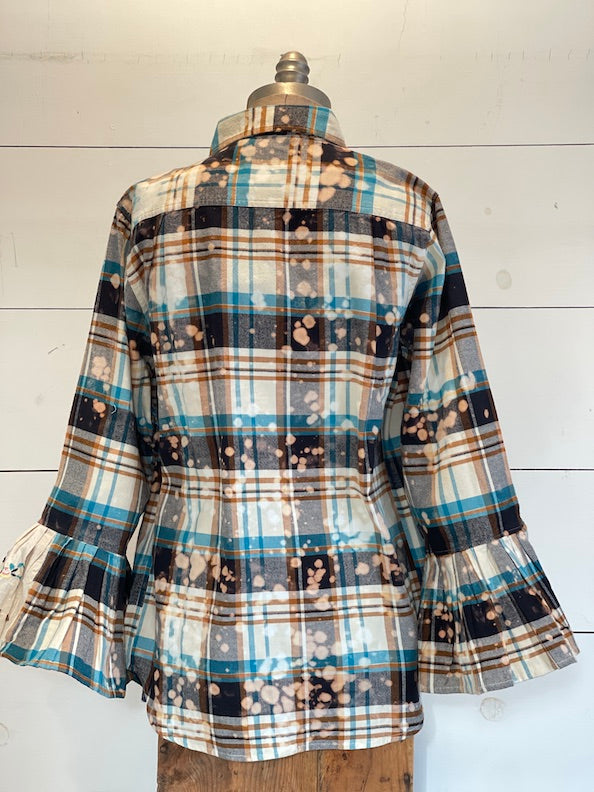 Flared Sleeve Flannel- ASPEN Size Small- 2XL