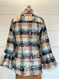 Thumbnail for Flared Sleeve Flannel- ASPEN Size Small- 2XL