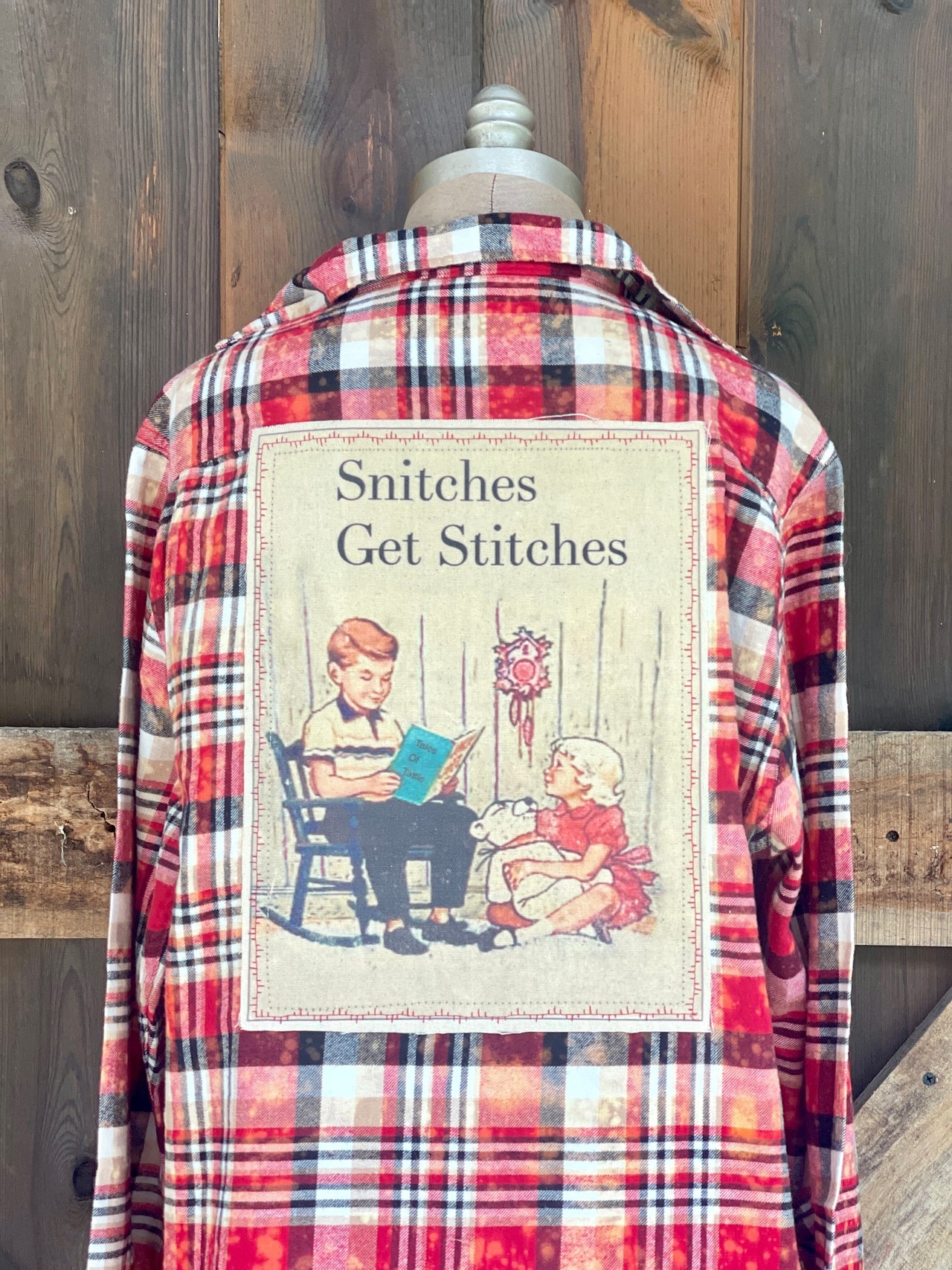 Snitches Get Stitches Art Flannel- Arizona Sunset Plaid