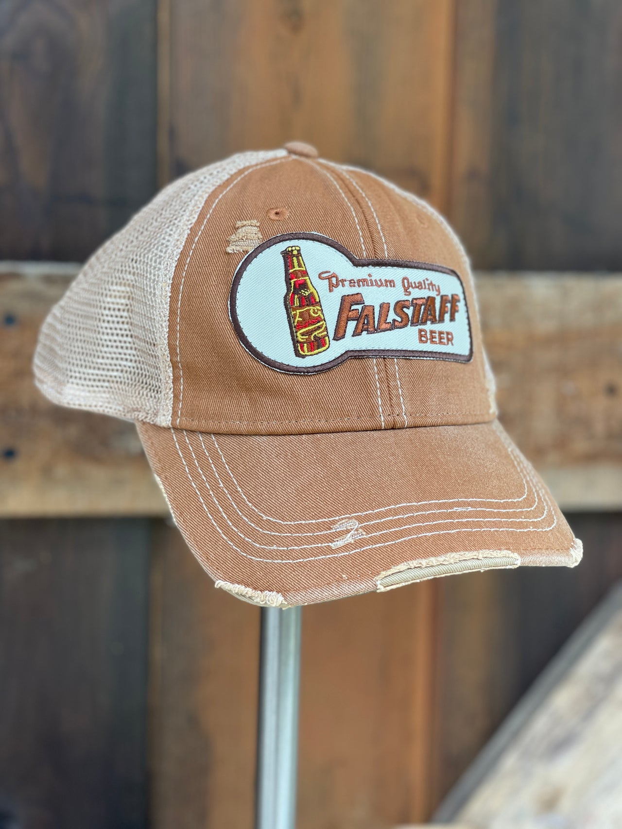 Falstaff Retro Beer hats at Angry Minnow Vintage