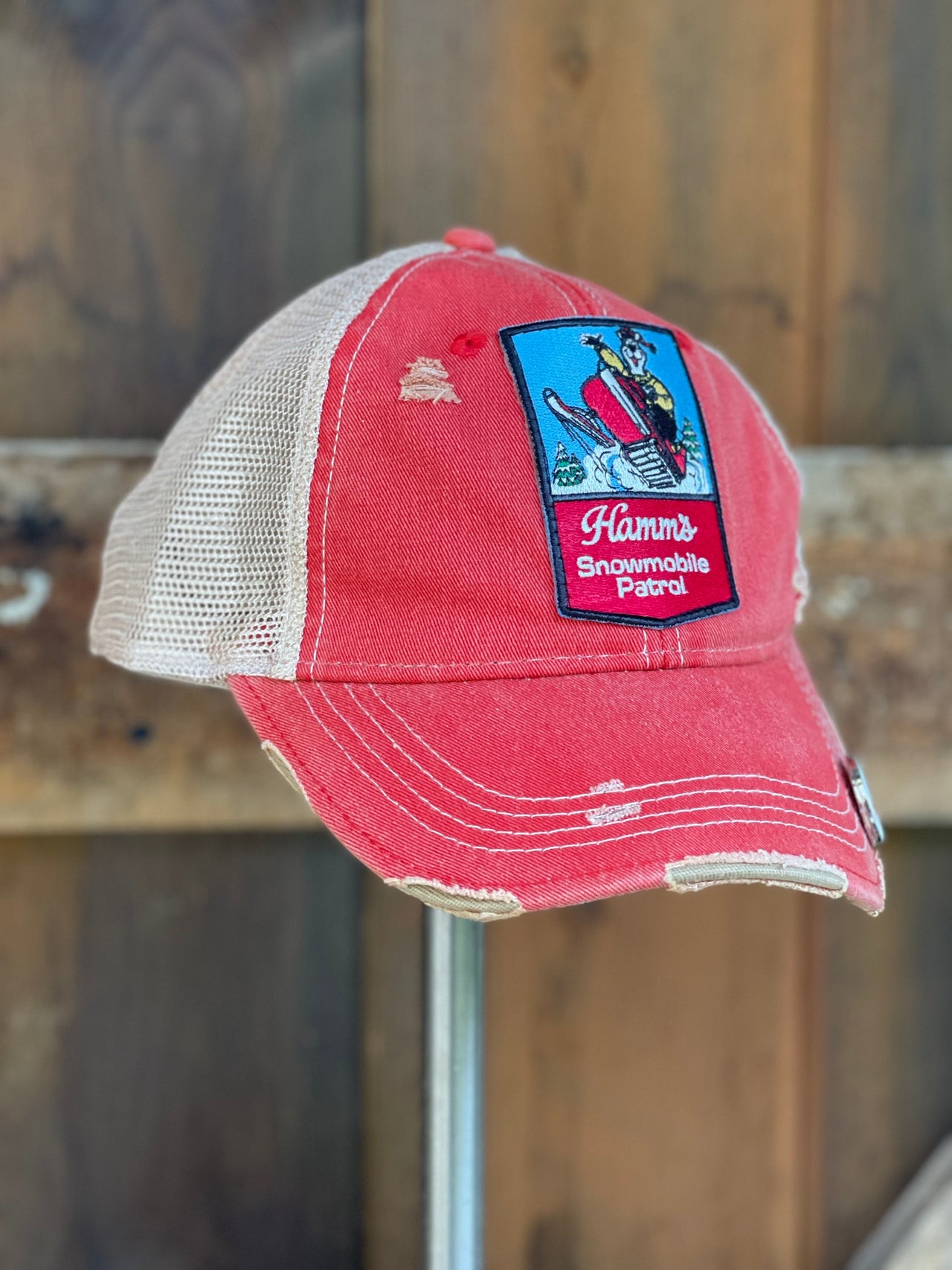 Hamm's Snowmobile Patrol Hat Angry Minnow Vintage