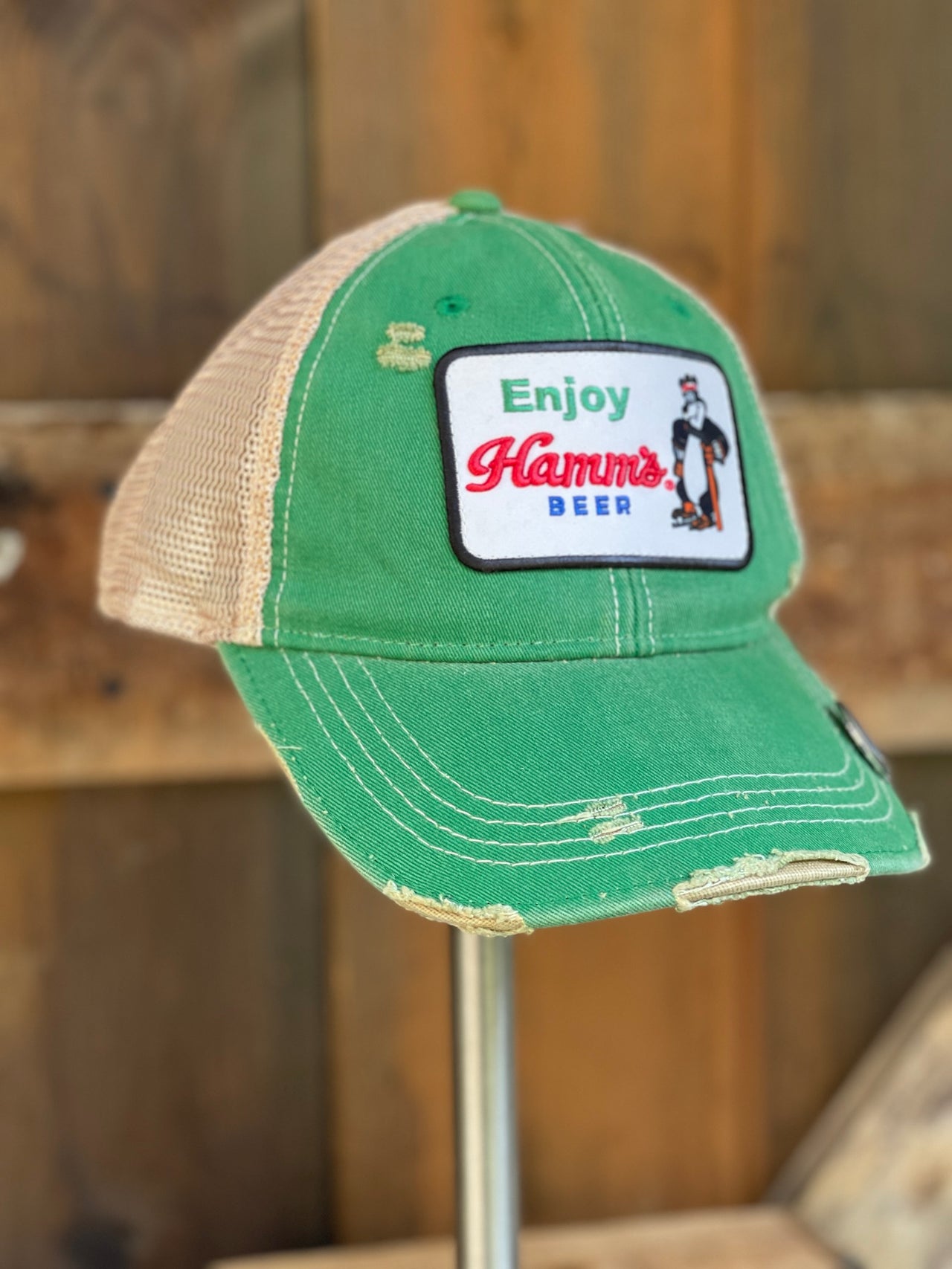 Hamm's Hockey Bear Hat Angry Minnow Vintage