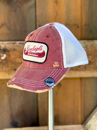 Thumbnail for Leinenkugel Retro Logo Hat- Distressed Burgundy