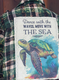 Thumbnail for Sea turtle Flannel Angry Minnow Vintage