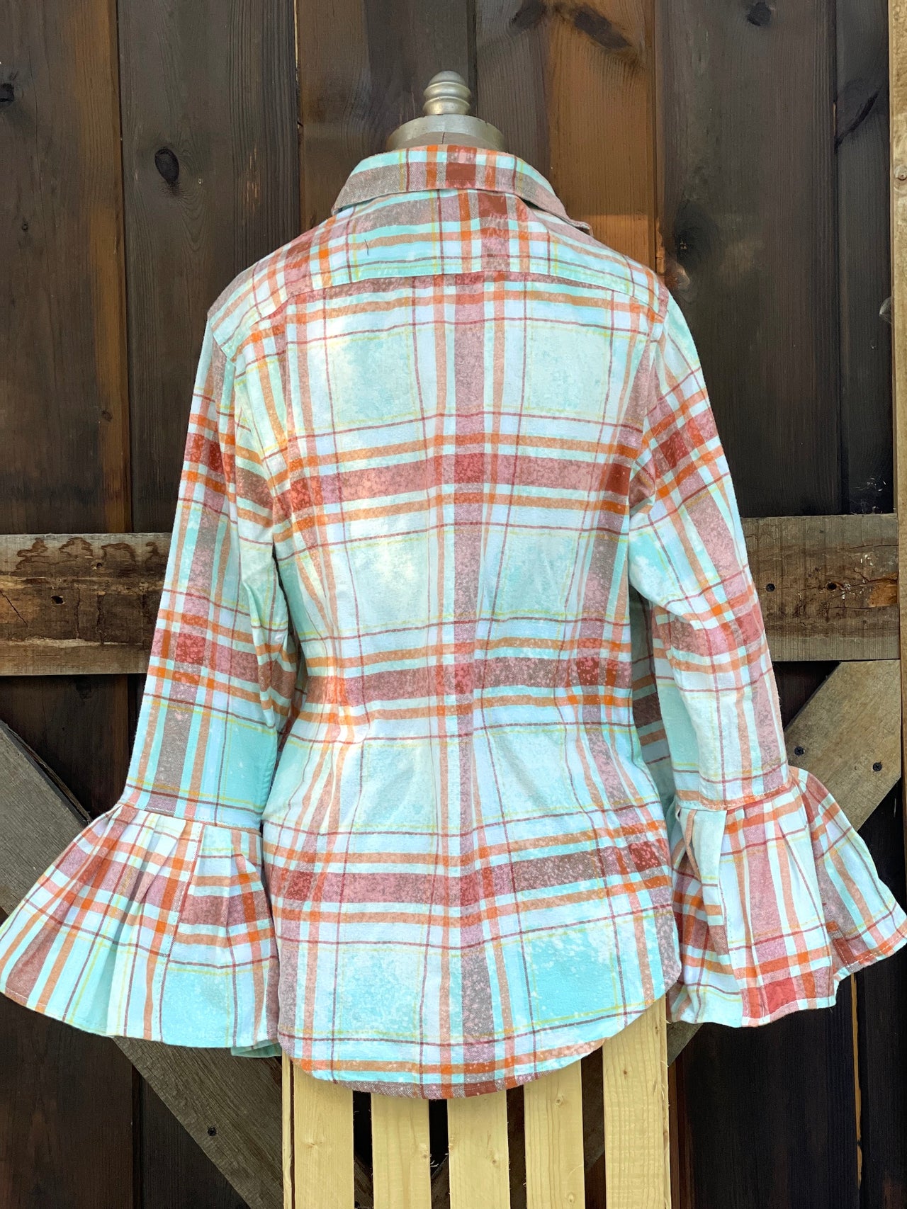 Flared Sleeve Flannel- SHE'S A WILDFLOWER Size Medium