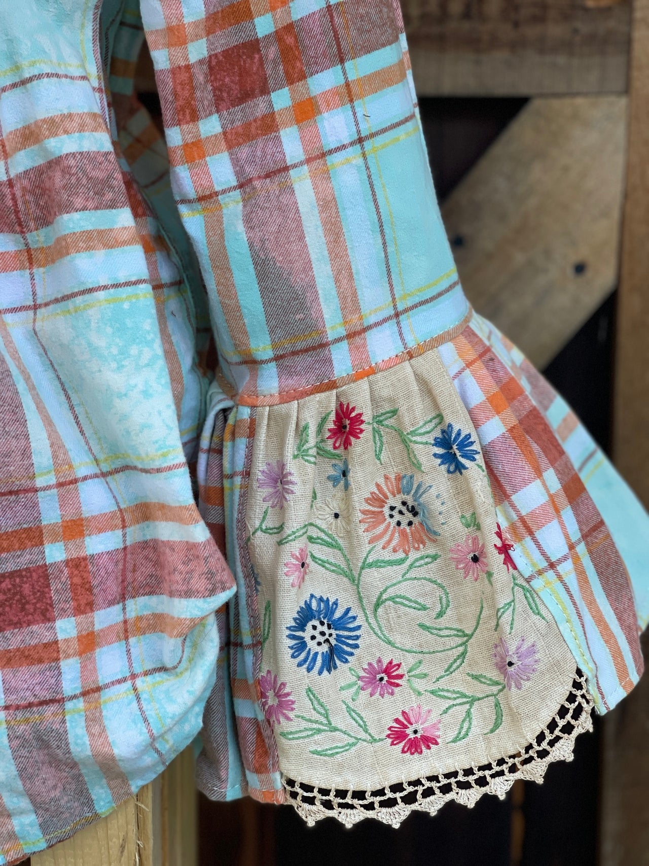 Flared Sleeve Flannel- SHE'S A WILDFLOWER Size Medium