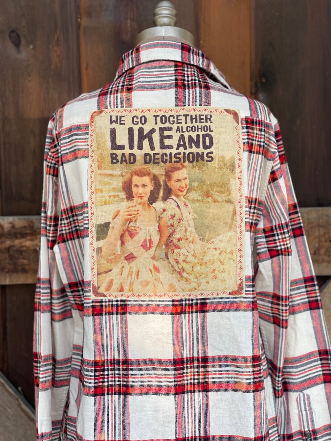 Best Friends Flannel- LIMITED EDITION Candy Stripe Distressed