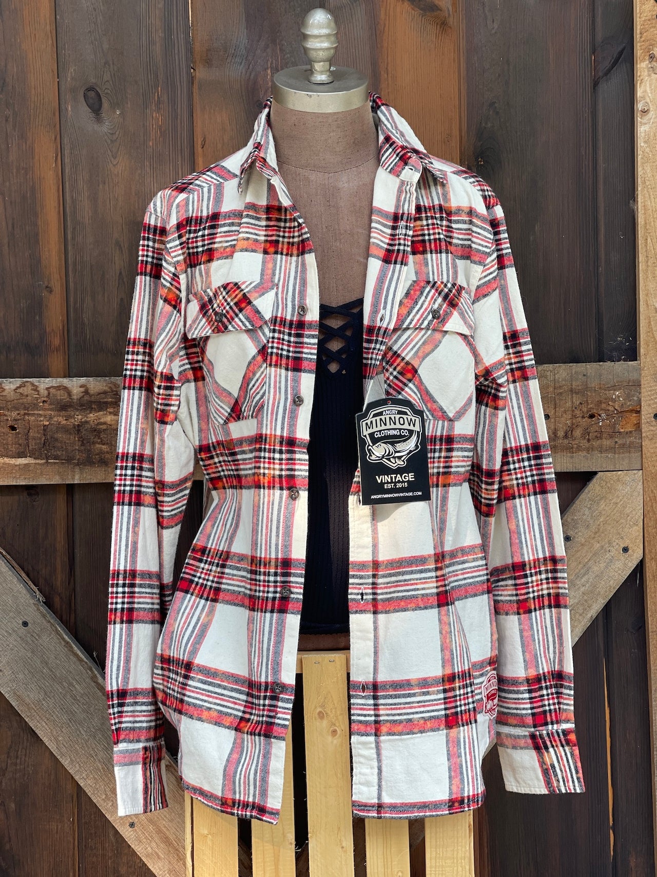 Best Friends Flannel- LIMITED EDITION Candy Stripe Distressed