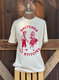 Thumbnail for Snitches Get Stitches Tee- Ivory