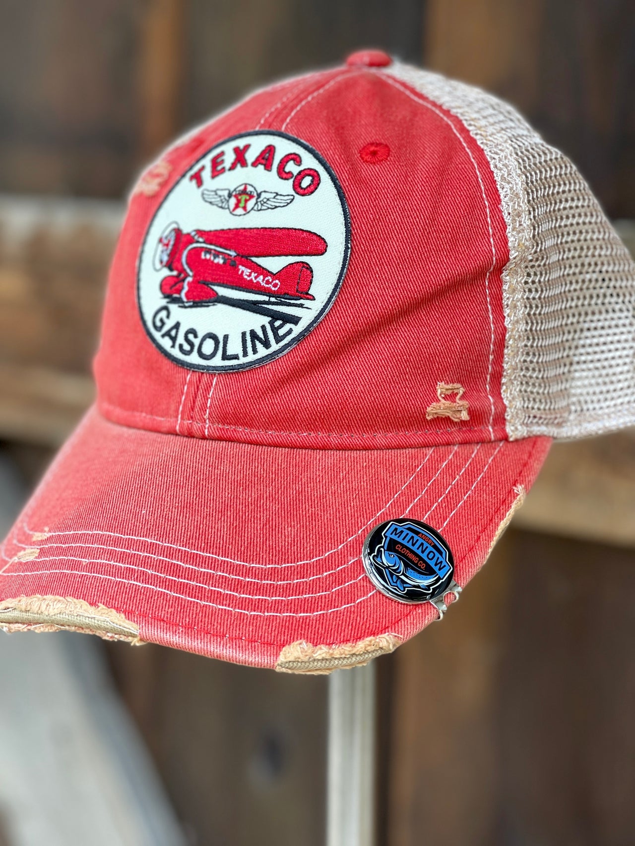 Texaco Gasoline Airplane Hat Angry Minnow Vintage