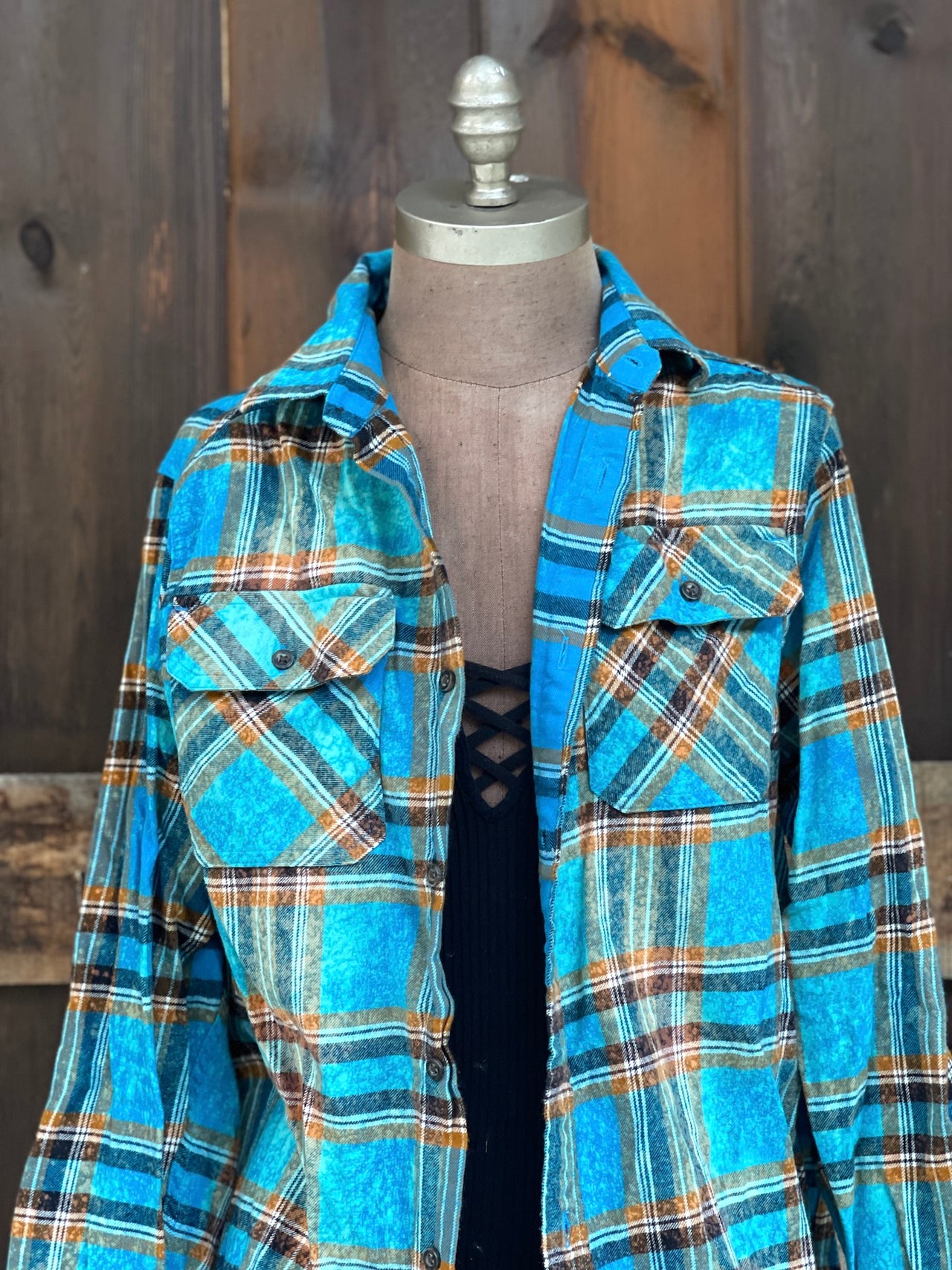 Turtle Cove Art Flannel- LIMITED EDITION Blue Lagoon Plaid