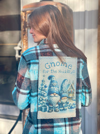 Thumbnail for GNOME FOR THE HOLIDAYS Holiday Flannel- Distressed Turquoise