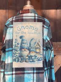 Thumbnail for GNOME FOR THE HOLIDAYS Holiday Flannel- Distressed Turquoise