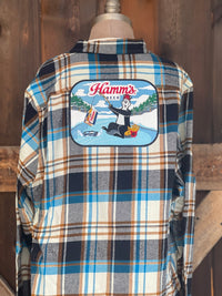 Thumbnail for 'Catching a cold one' Hamm's Beer Patch Flannel