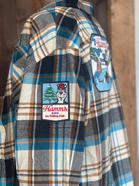 Thumbnail for 'Catching a cold one' Hamm's Beer Patch Flannel