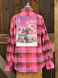 Thumbnail for NORTH POLE GNOMEY Art Flannel LIMITED EDITION Sugar Plum  Plaid